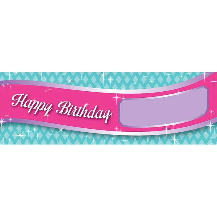 Party Zone Princess Party Giant Party Banner - 60in X 20in W/ Stickers