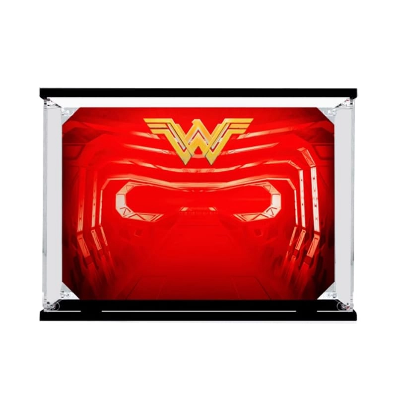 HCAEIOFJ Clear Acrylic Display Case (76157) - 13.77x7.87x9.84in Background+top Light