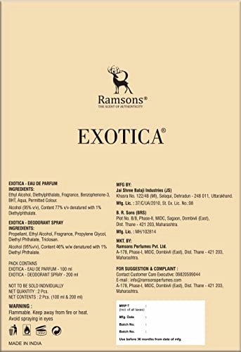 EXOTICA Eau De Parfum - 100ml + EXOTICA Deodorant - 200ml
