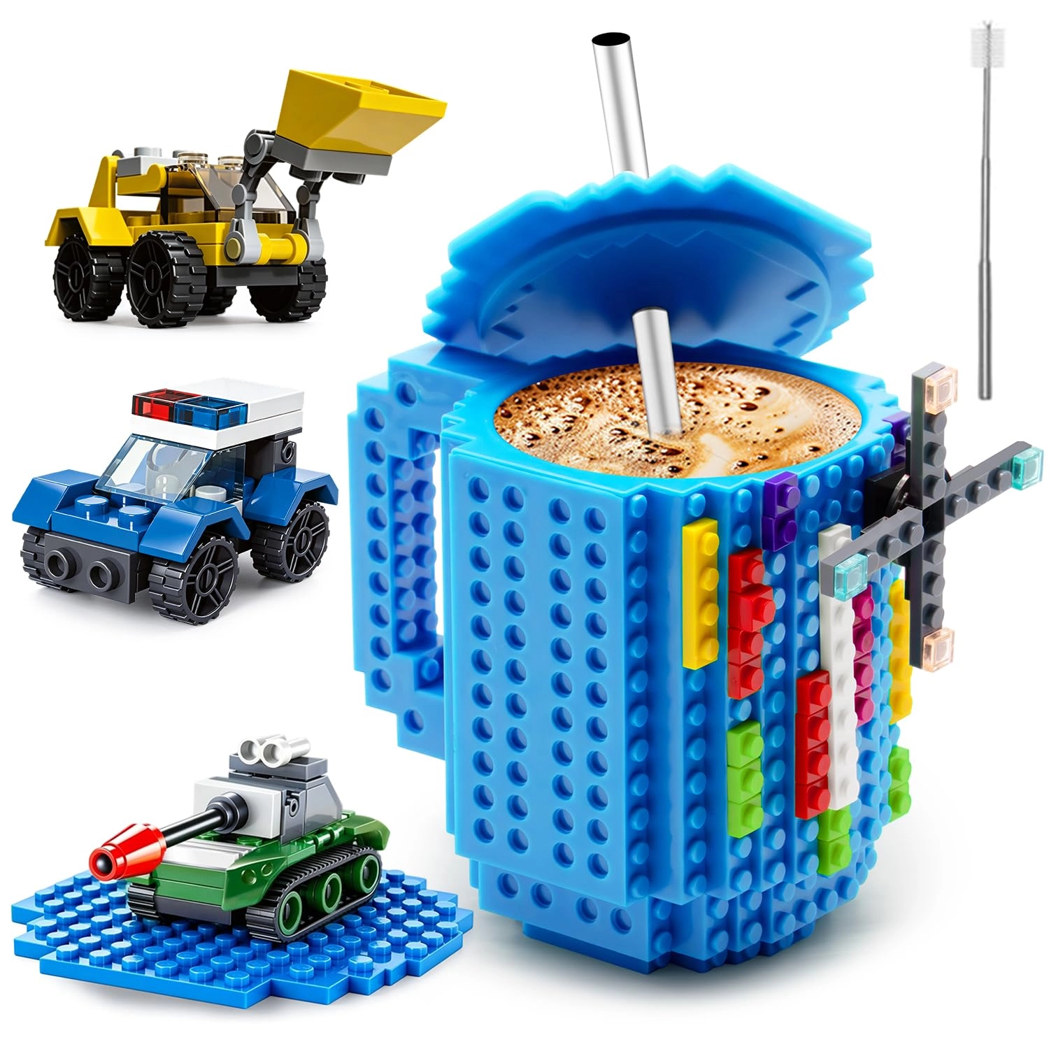 FUBARBAR Build-on Brick Plastic Mug - 1 pcs - Santa - 350 ml