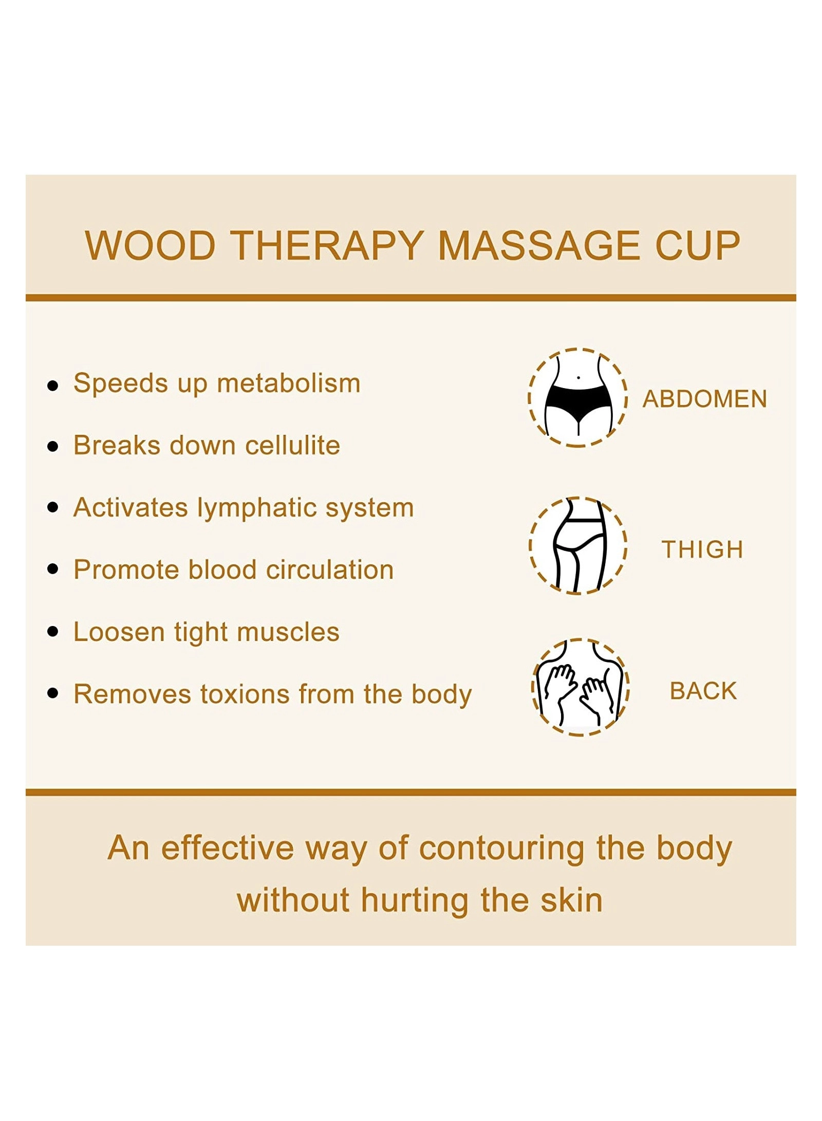 Wooden Handheld Massage Cup - Wood Therapy Lymphatic Drainage