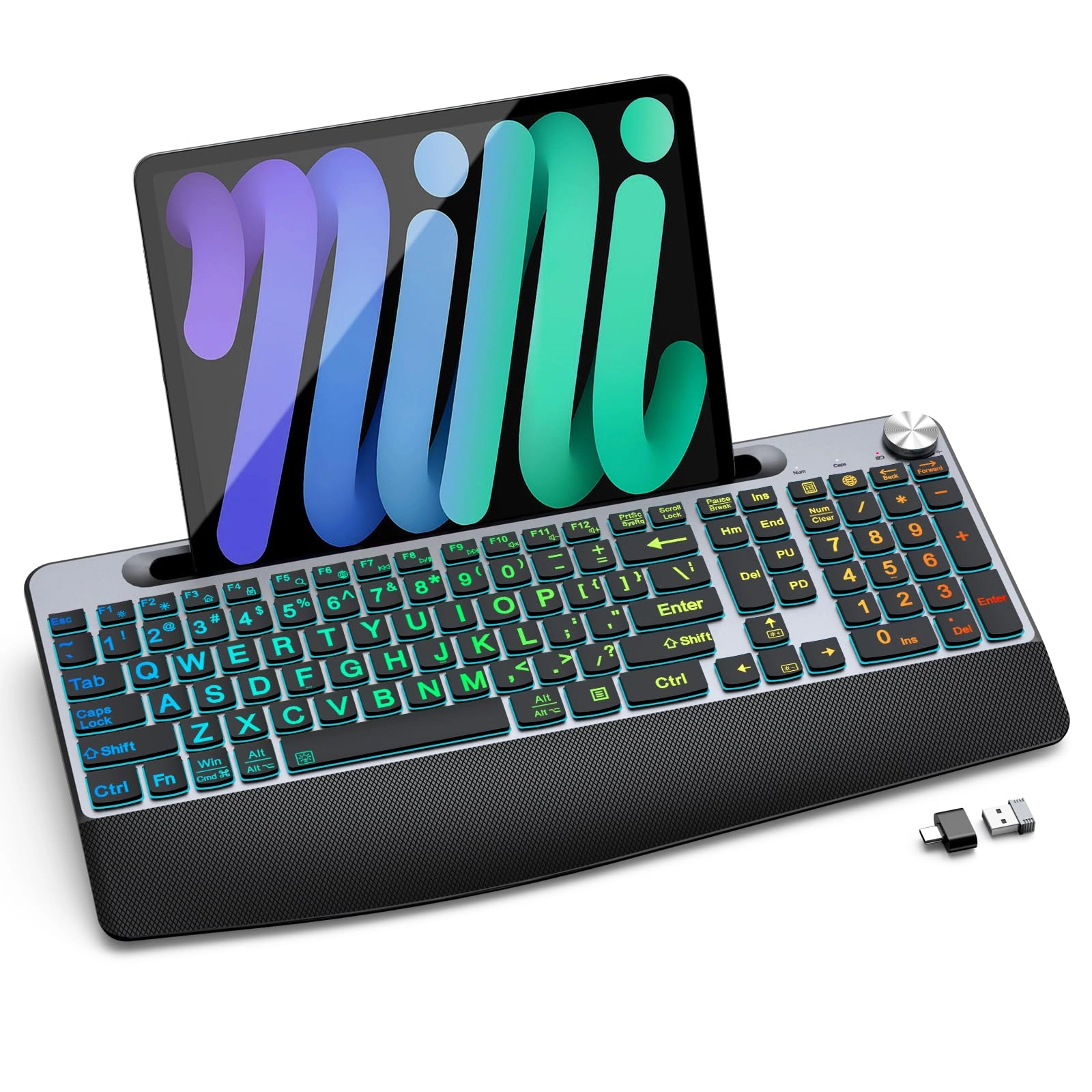 GAMCATZ Large Print Backlit Wireless Keyboard - Wireless