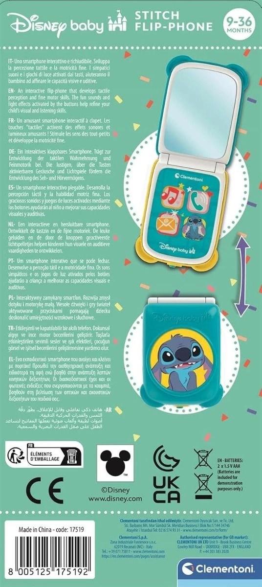 Disney Baby Stitch Flip Phone - 9 Months