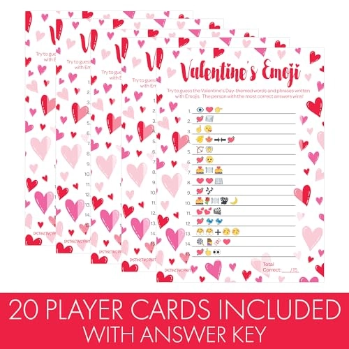Valentine's Day Party Emoji Game - 25 Players