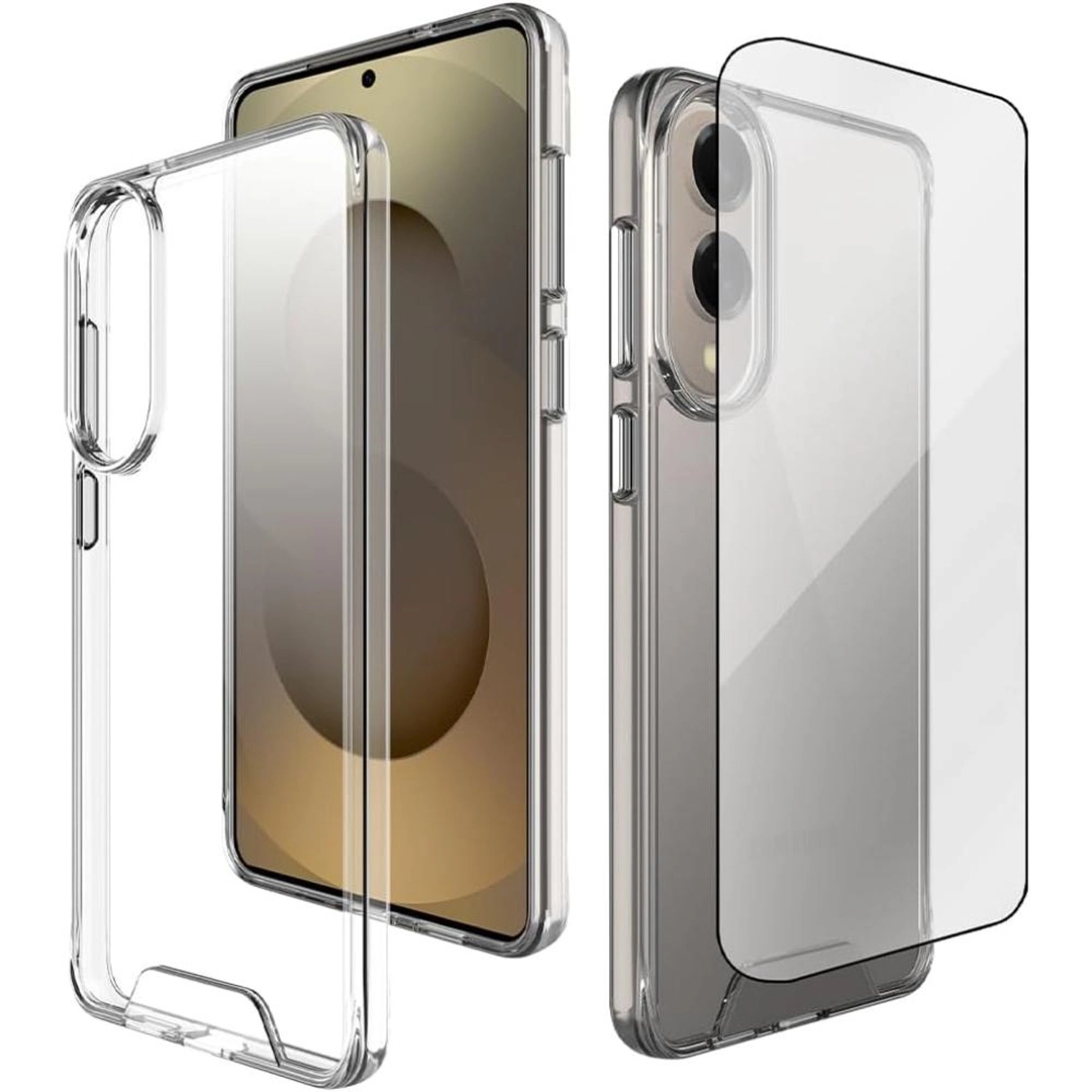 glassology Clear Case + Screen Protector - 360° Shatterproof Premium Tempered Glass for Samsung Galaxy S25 Edge