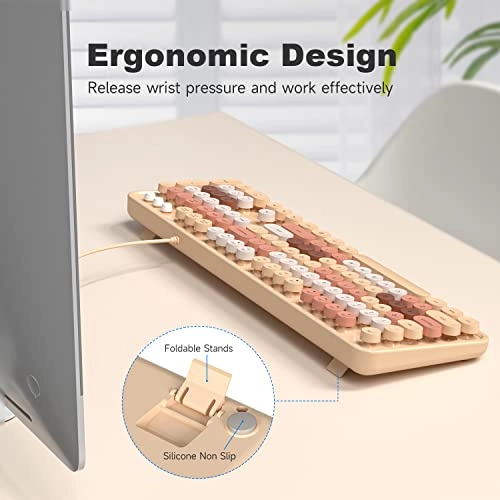 Ergonomic Wireless Rechargeable Bluetooth Keyboard - Wired/Wireless