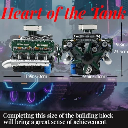 V8 Tank Engine (10182) - Electrically Driven Mechanical Construction