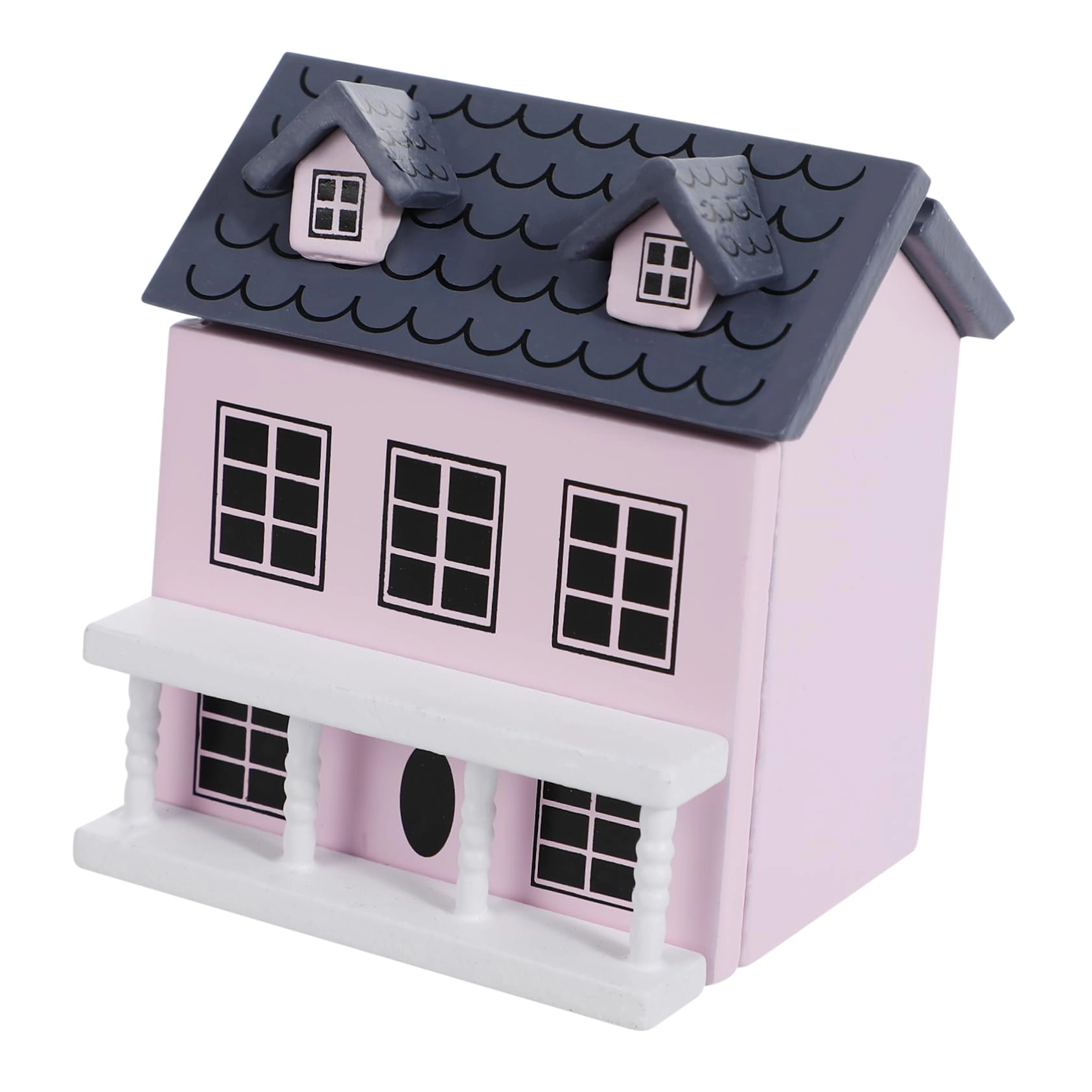 Toyvian Miniature House - DIY Pink Wood