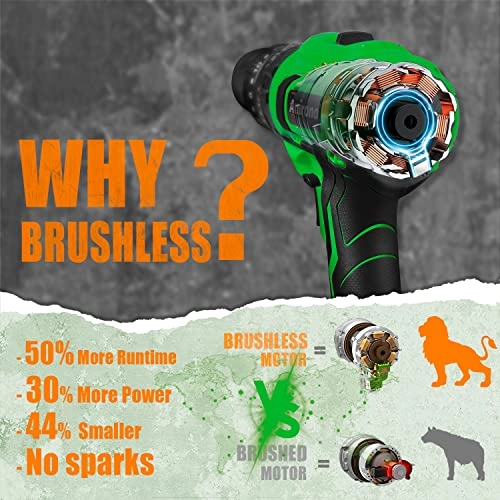 Brushless Cordless Power Drill - 2 Amp Hours