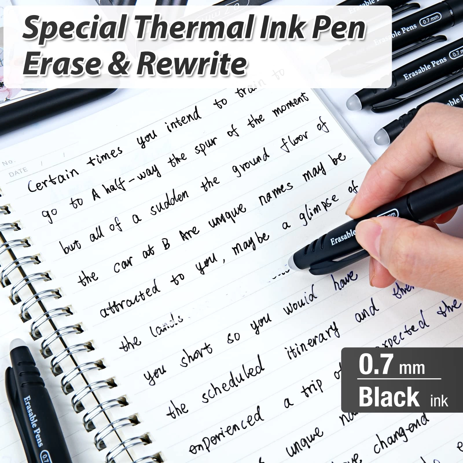 Erasable Gel Pens - 8-Piece 0.7mm