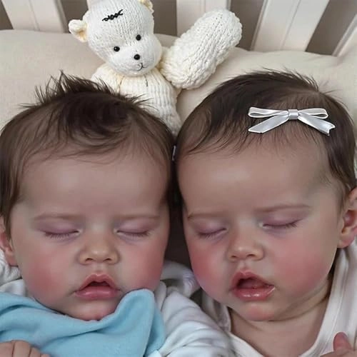 Reborn Baby Doll - 18 inch Silicone Boy and Girl Ages 3+ Bundle