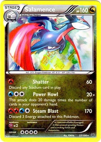 Pokemon USA, Inc. Salamence 57/108 - XY Roaring Skies 1st Edition