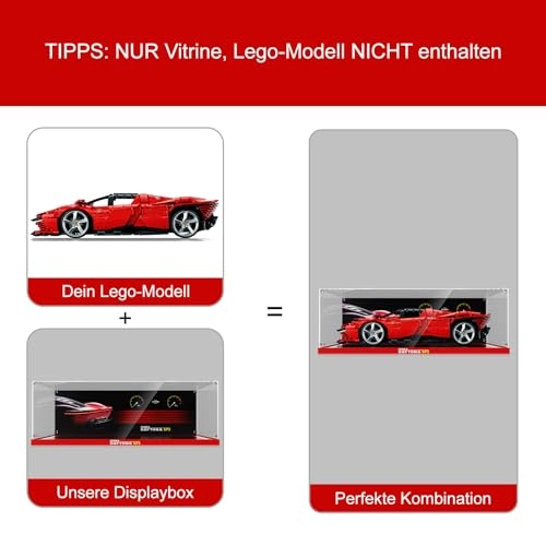 Acrylic Display Case - Ferrari Daytona SP3 for LEGO 42143