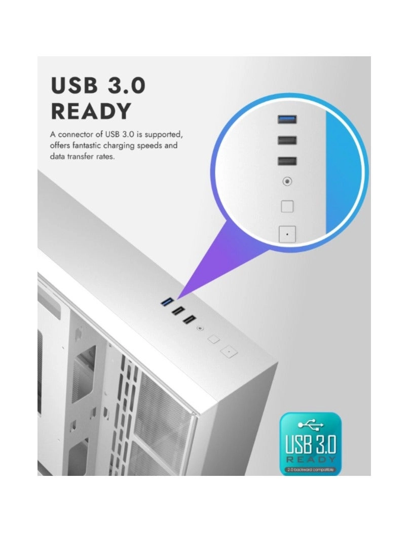 TH285 - Three Side Tempered Glass Mid Tower