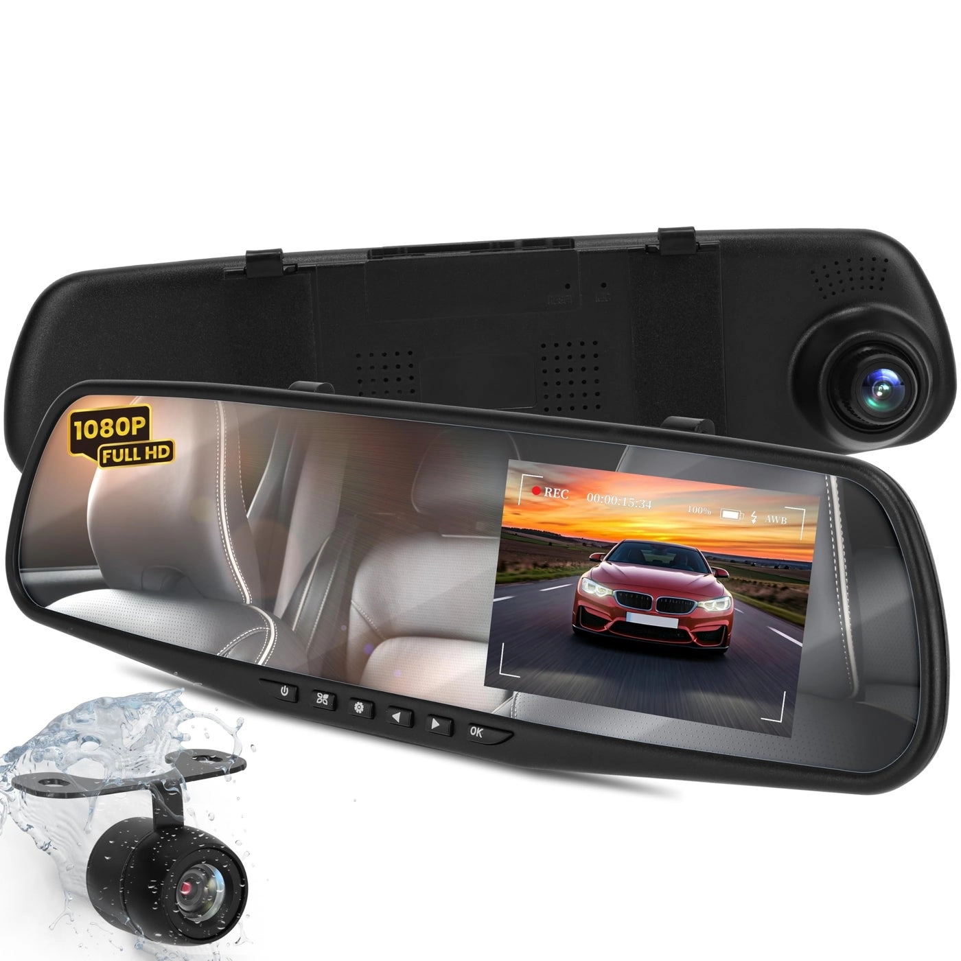 Pyle Dash Cam Front and Rear - HD 720p