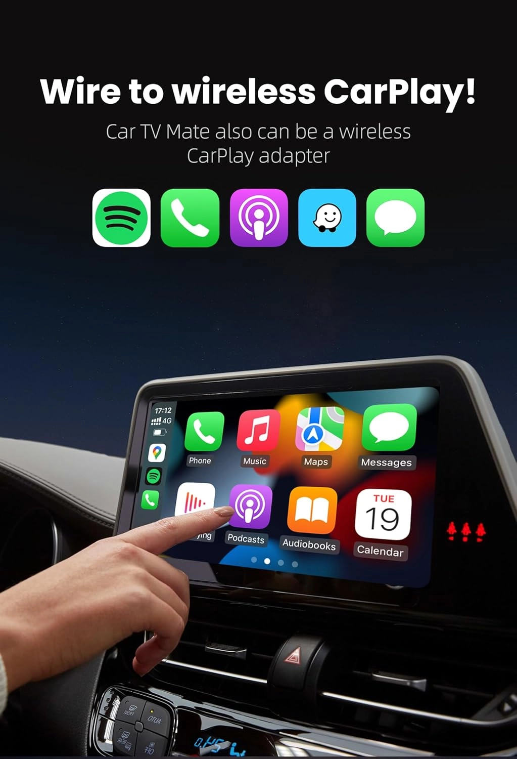 Car TV Mate Pro - Wireless CarPlay 1080P 60Hz
