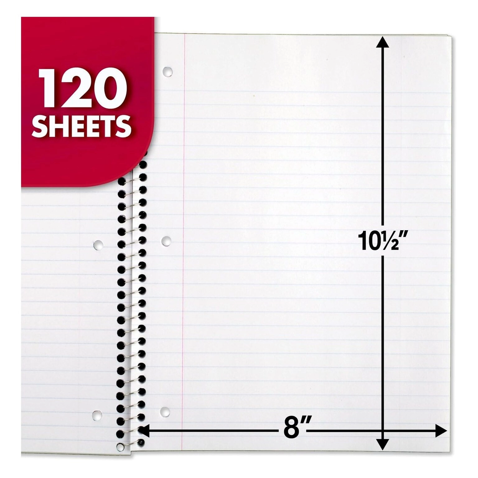 3 Subject Notebook Spiral - Lined 120 Sheets