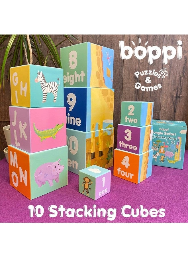 Baby Stacking Blocks Jungle Safari Animal - Letters and Numbers
