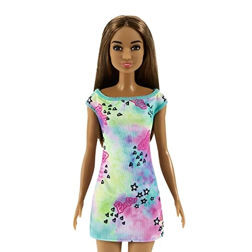 Barbie Fashion Doll - 12 Inch Yellow and Pink Flowers Floral Design Dress Ages 3+