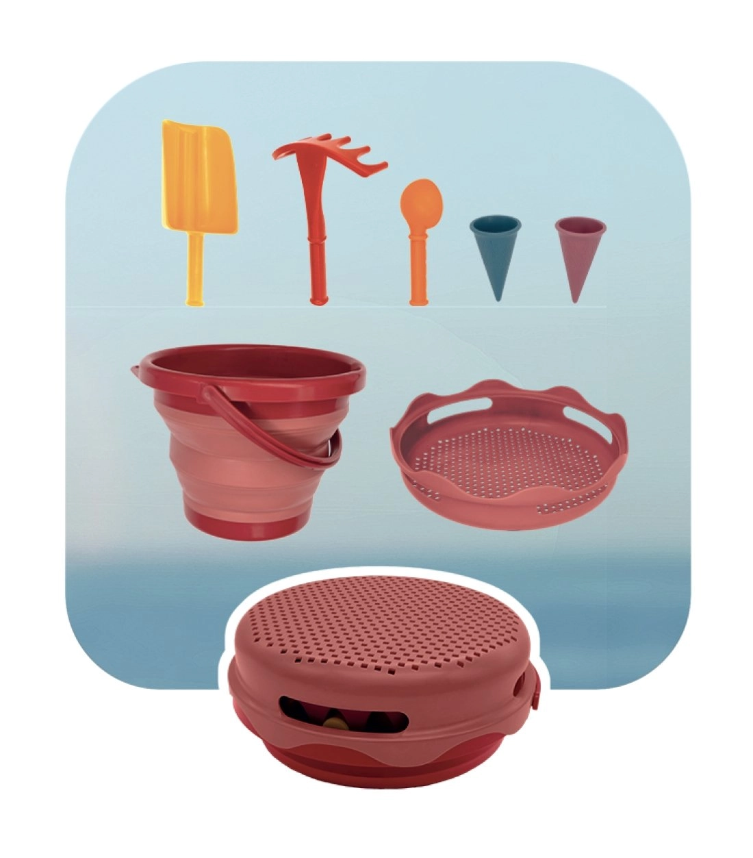 7-in-1 Sand Toys Set - Red