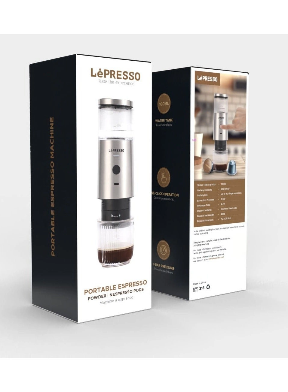 Portable Espresso Maker 9-Bar 2000mAh Nespresso-Compatible 152464