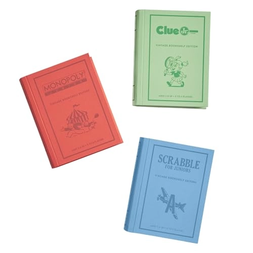 Monopoly Junior - Vintage Bookshelf Edition + Scrabble for Juniors + Clue Jr.
