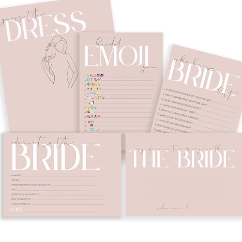 Who Knows Bride Best + Advice To Bride + Memory With The Bride + Guess The Dress + Wedding Emoji Game - 50.0 Count Adult
