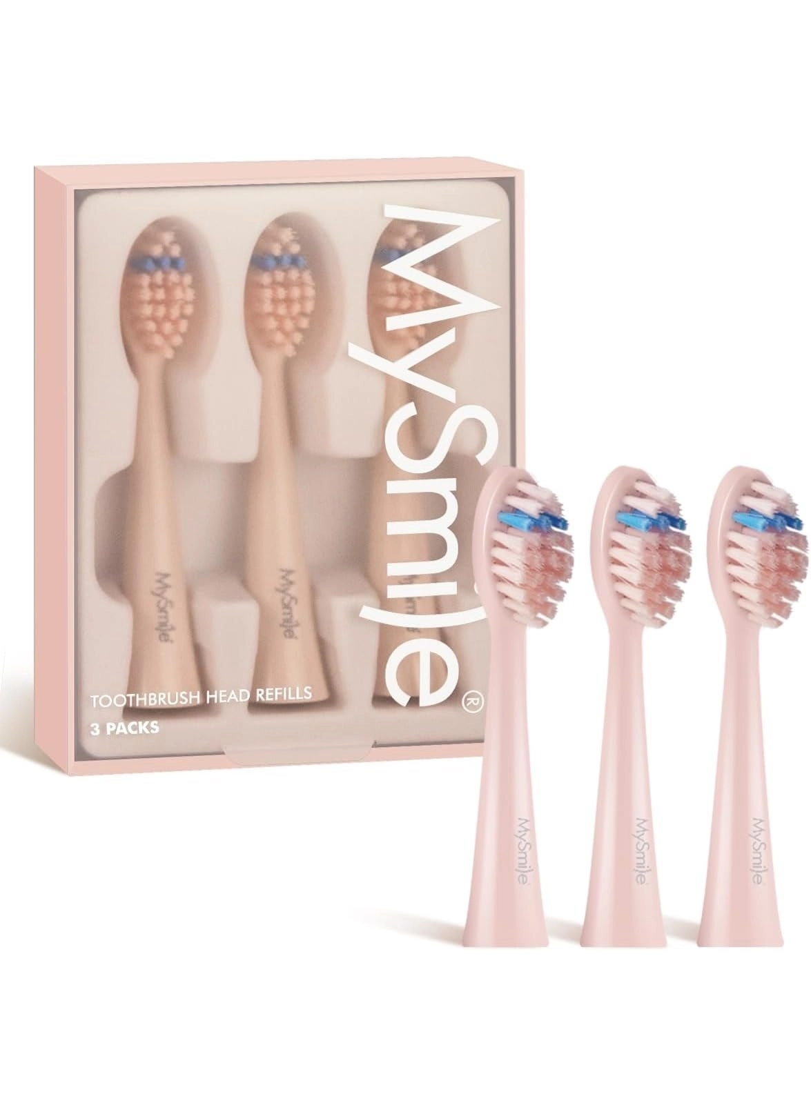 MySmile DY156 - Electric Toothbrush Replacement Heads 3 Packs PINK