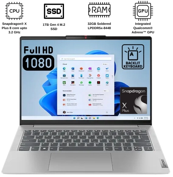 IdeaPad Slim 5 14Q8X9 - 14'' Snapdragon X Plus X1P-42-100 32GB DDR5 1000GB SSD