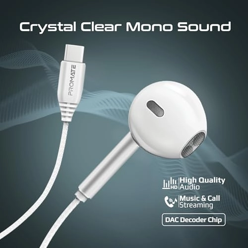 Ergonomic In-Ear USB-C Wired Mono Earphone