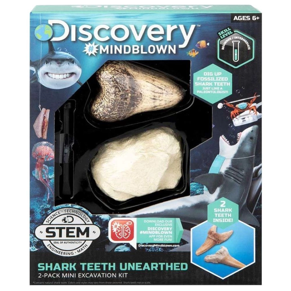 Mindblown Shark Teeth Unearthed Mini Excavation Kit Archaeology Science - 6 years+ 2 pieces