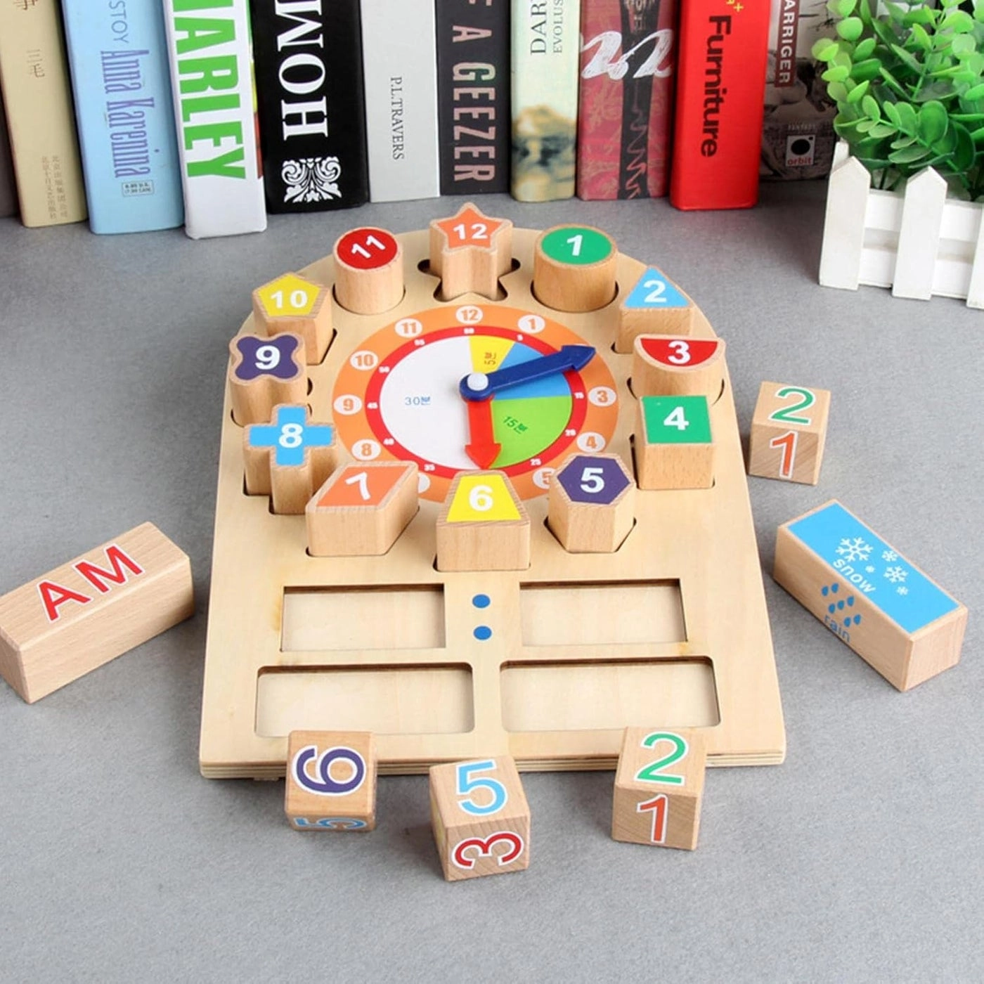 Time Clock Toy - Wooden 8.46x11.81in