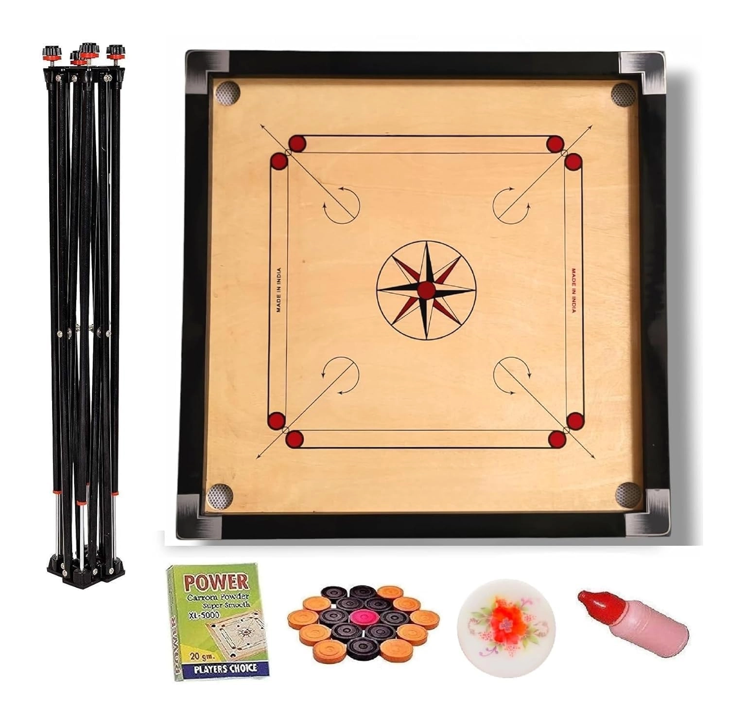 Superior Matte Finish Practice Carrom Board - 32 INCH Beige