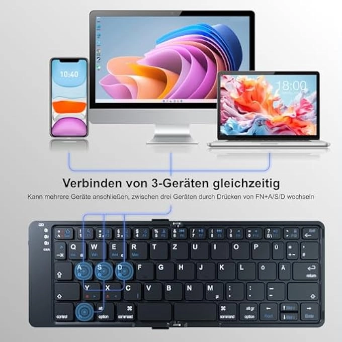 TRI-FOLD BLUETOOTH KEYBOARD - Wireless