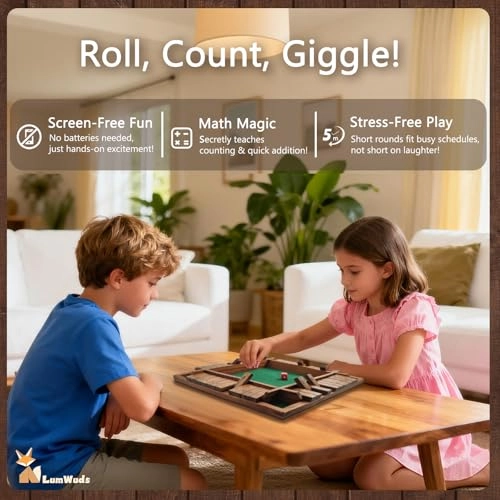 Shut The Box - Wooden 4 Player Board Game