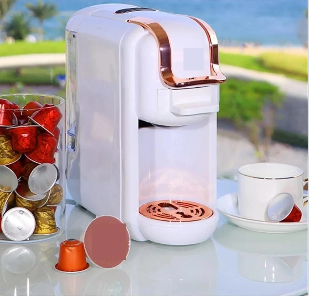 3 in 1 Capsule Coffee Machine - 19 Bar Hot & Cold Compatible with D Series Large Capsules
