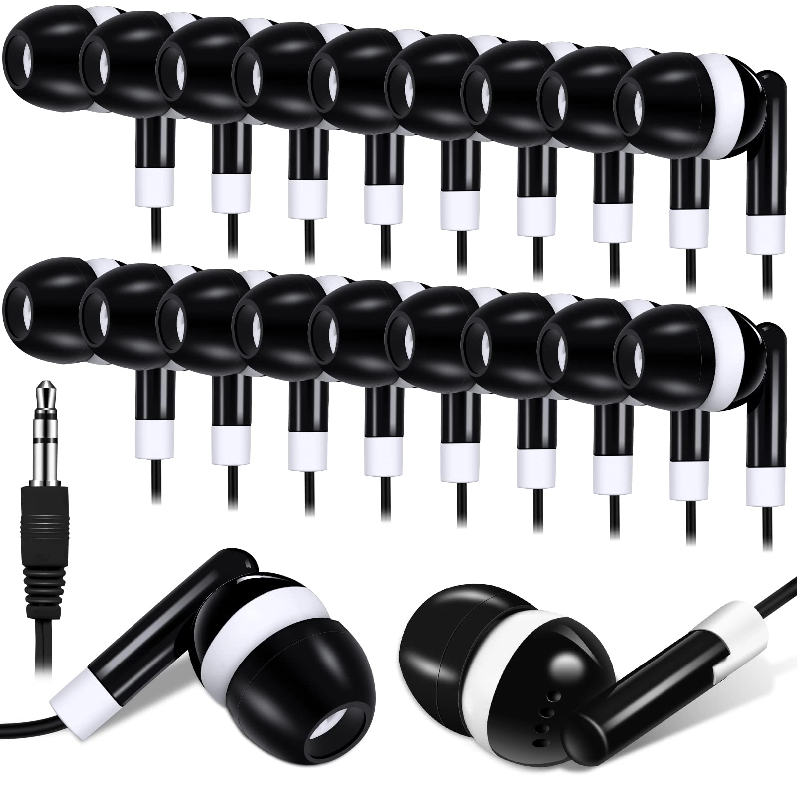 100 Pack Wired Earbuds