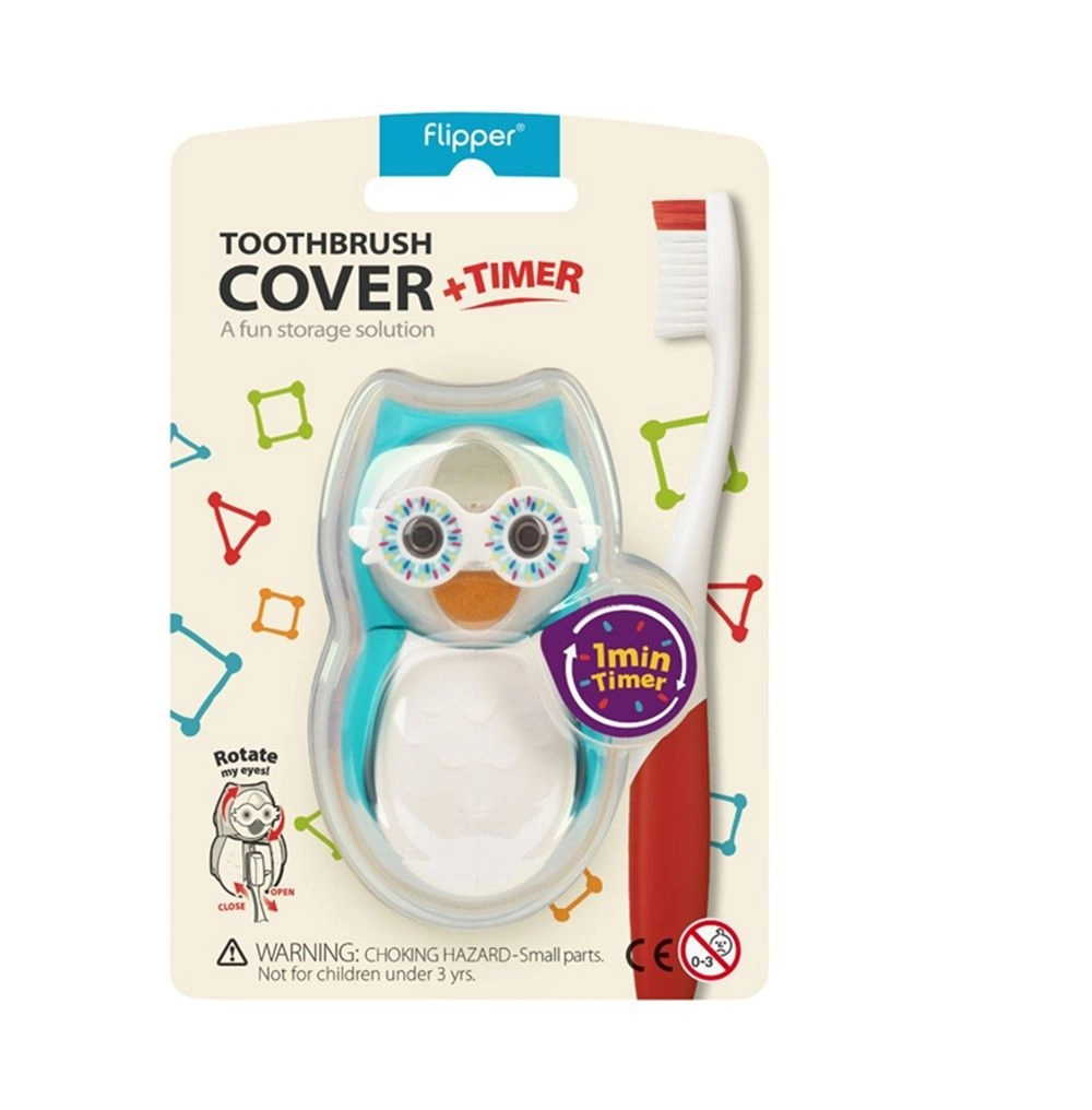 Flipper Owl Smarty Toothbrush Holder With Timer - Light Blue 3+