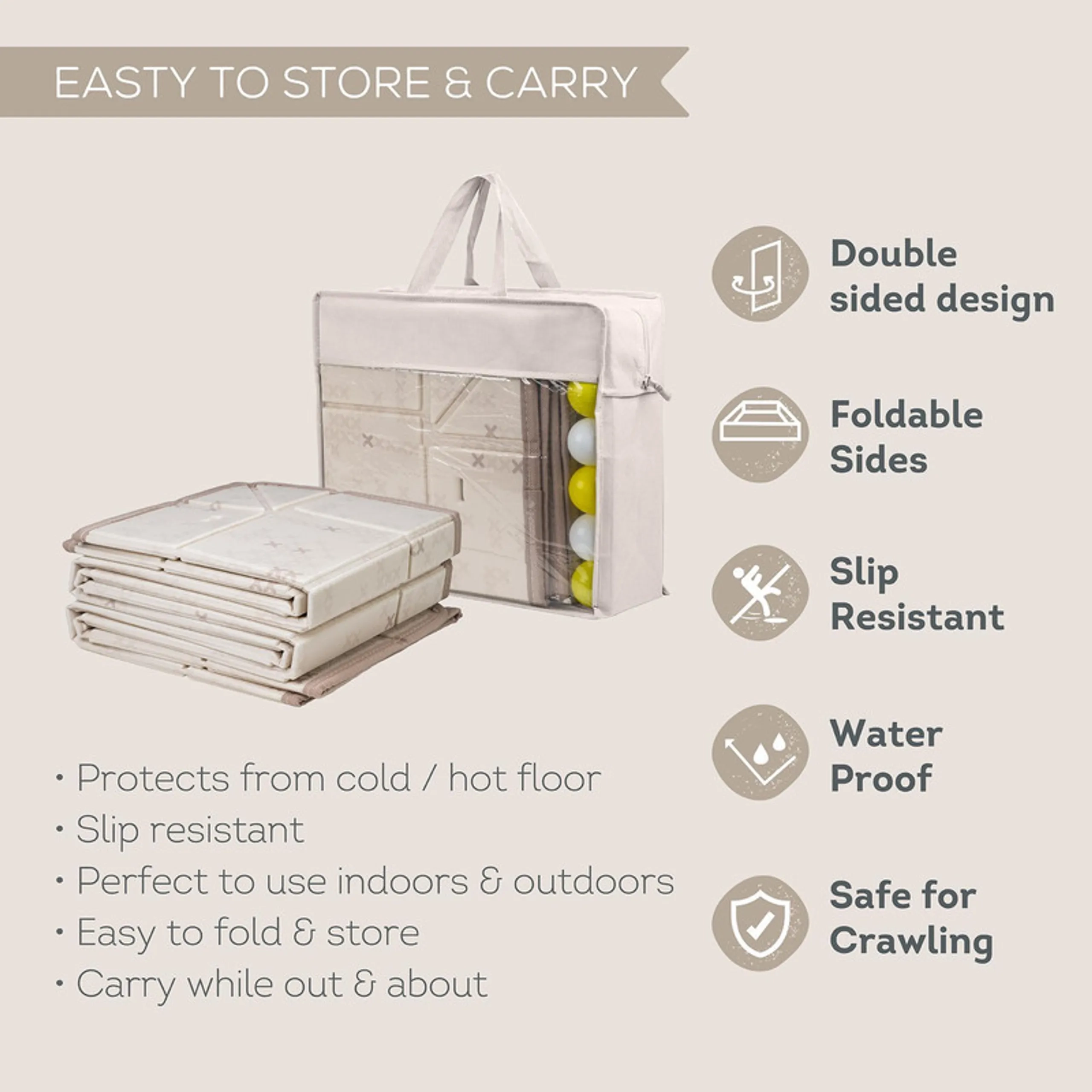 Fold'n Fun Playmat - Suitable for 0 month & above