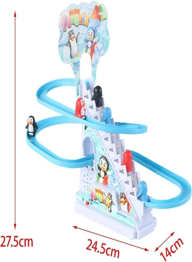 Bestie toys Penguin Slide Toy - Stair-Climbing Lights & Music Set