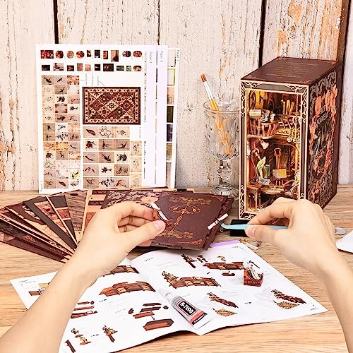 Book Nook Kit - 3D Wooden Puzzle LED Light Dust Cover