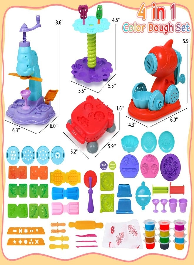4 in 1 Color Dough Set - 3+ years 59 pcs