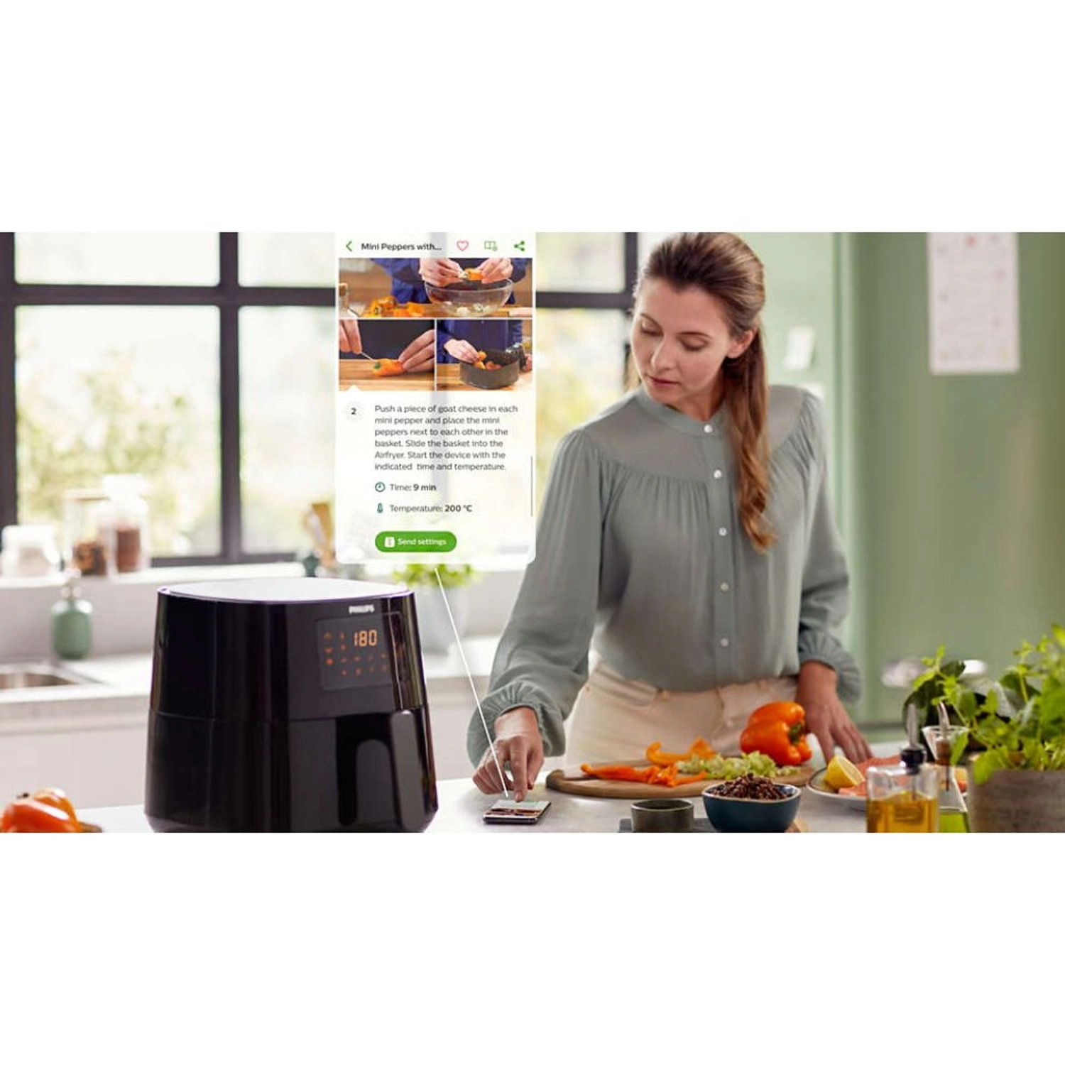 Essential Air fryer XL HD9280/91 - NutriU App compatibility Rapid Air Technology
