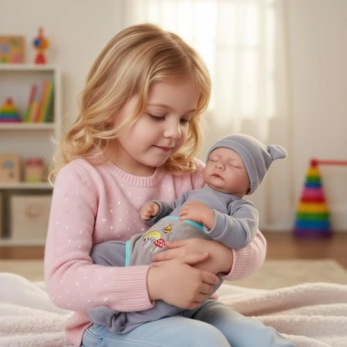 Reborn Baby Doll - 17 Inches Vinyl Boy Closed-Eyes Ages 3+