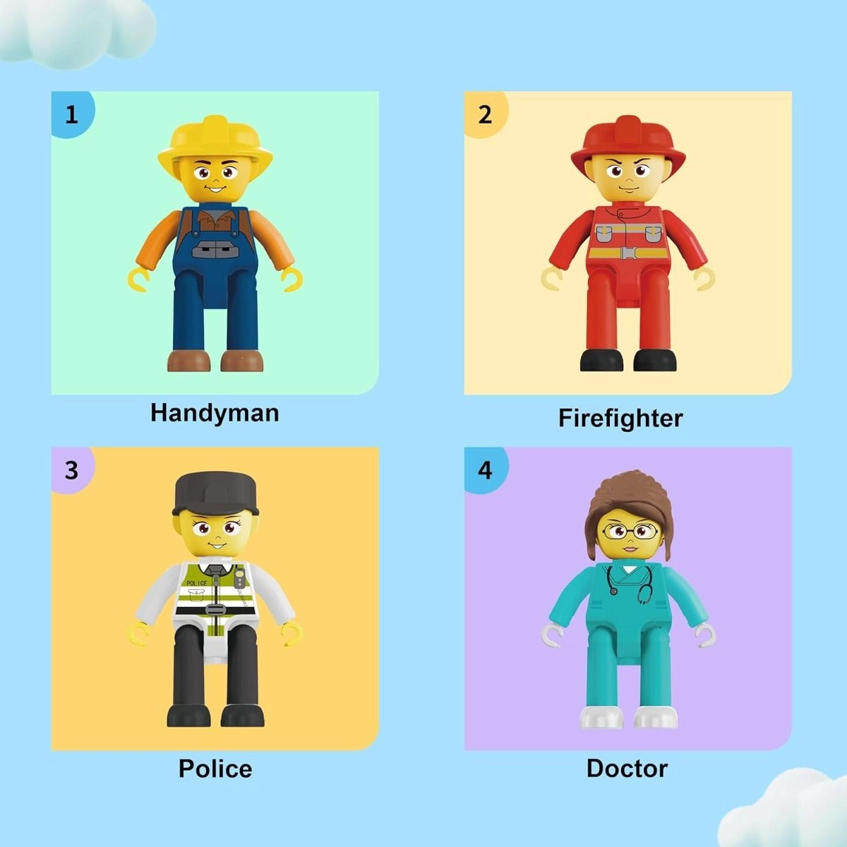 Magnetic City Builder Character Figure - 4 pcs