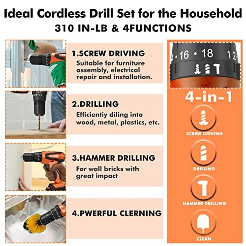 Cordless Drill - 20V 2AH + Cordless Impact Wrench