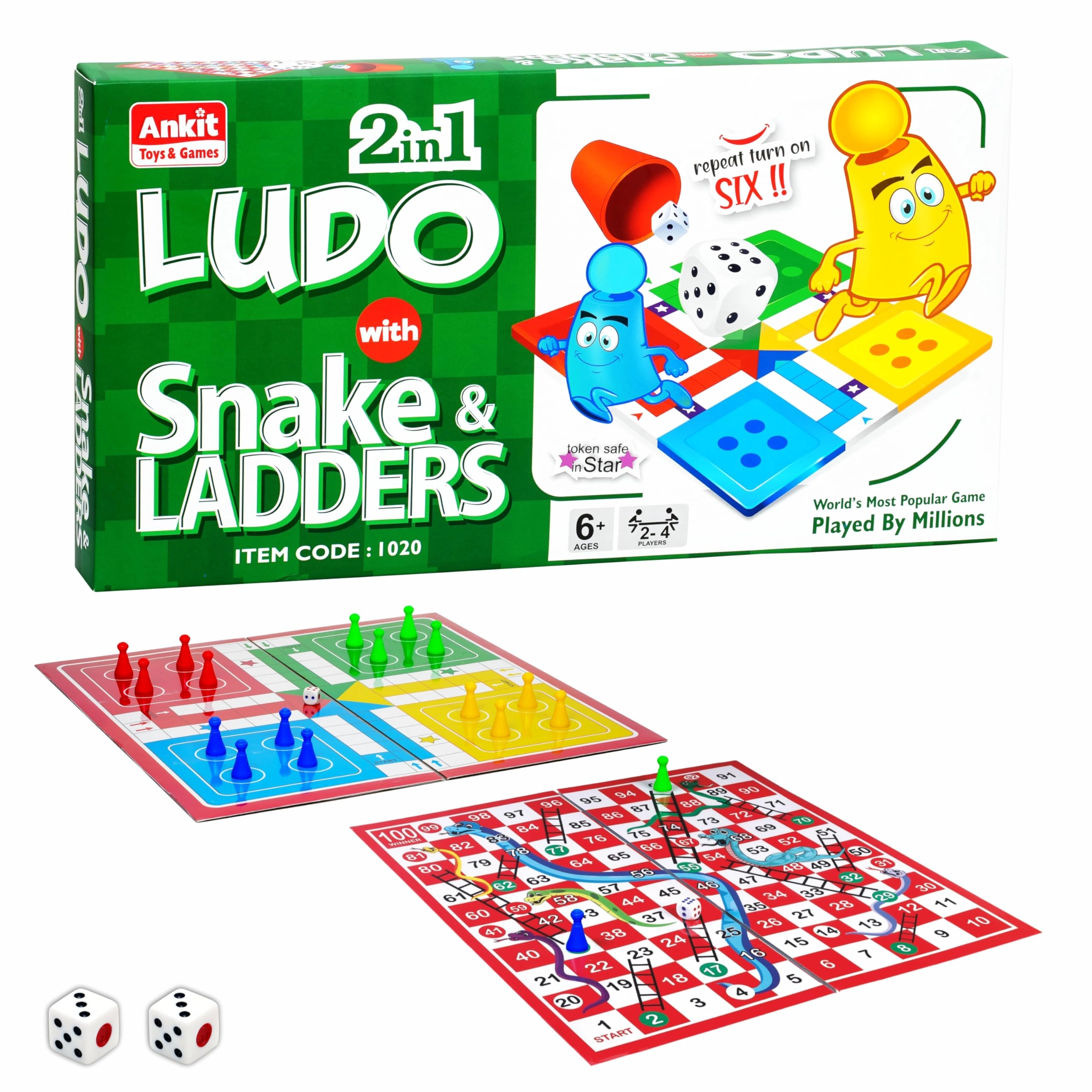 Ankit Toys & Games Ludo Pro - Double-sided Snakes and Ladders