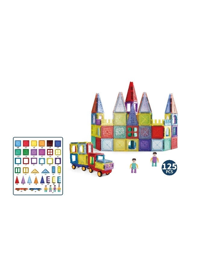 Magnetic Building Blocks Set - 125 pcs