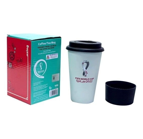 FIFA Mug - Silicone Lid Sleeve White