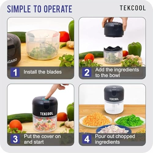 Elite Rechargeable Mini Electric Chopper - 250 Ml Battery Powered